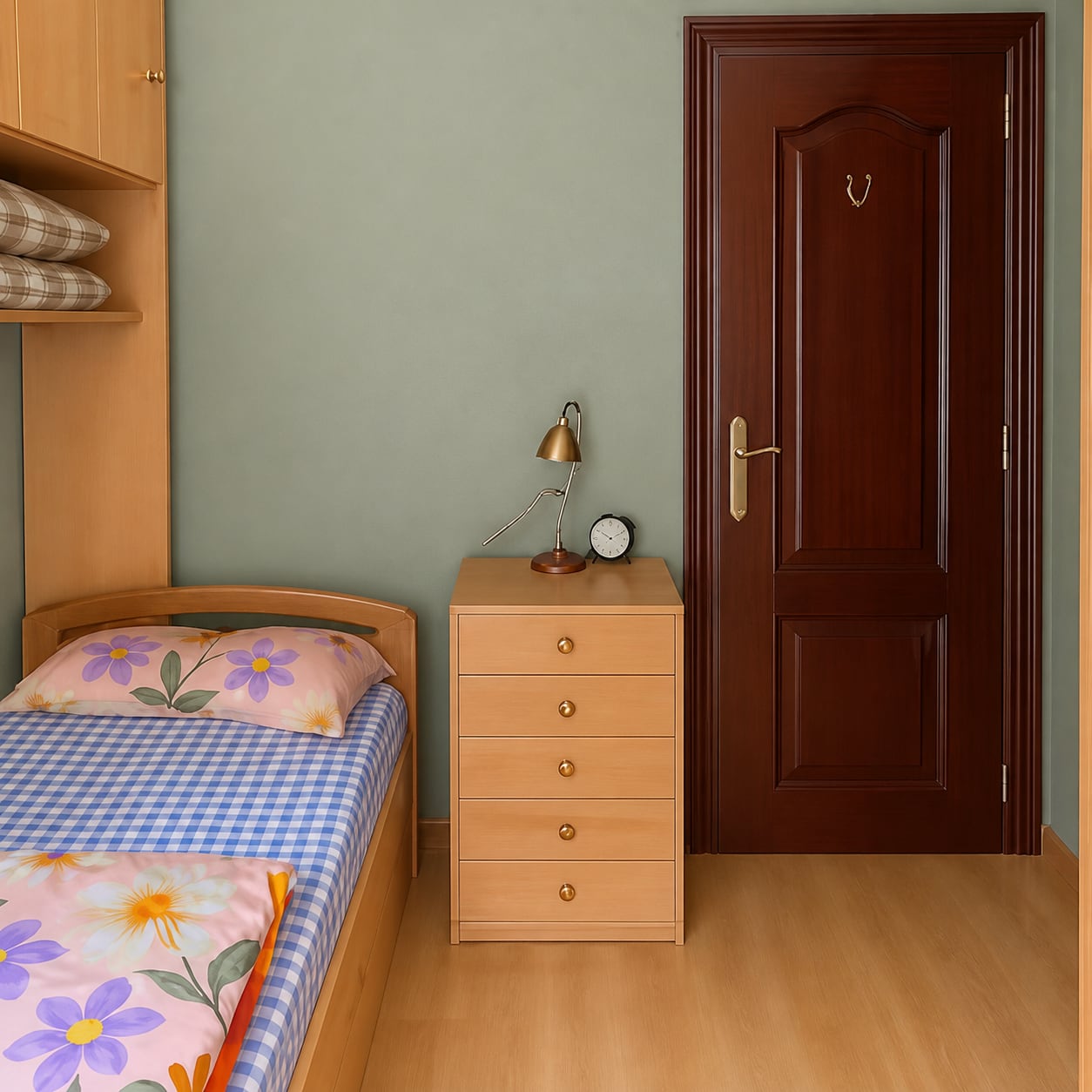 Habitación individual con balcón y A/C en Usera